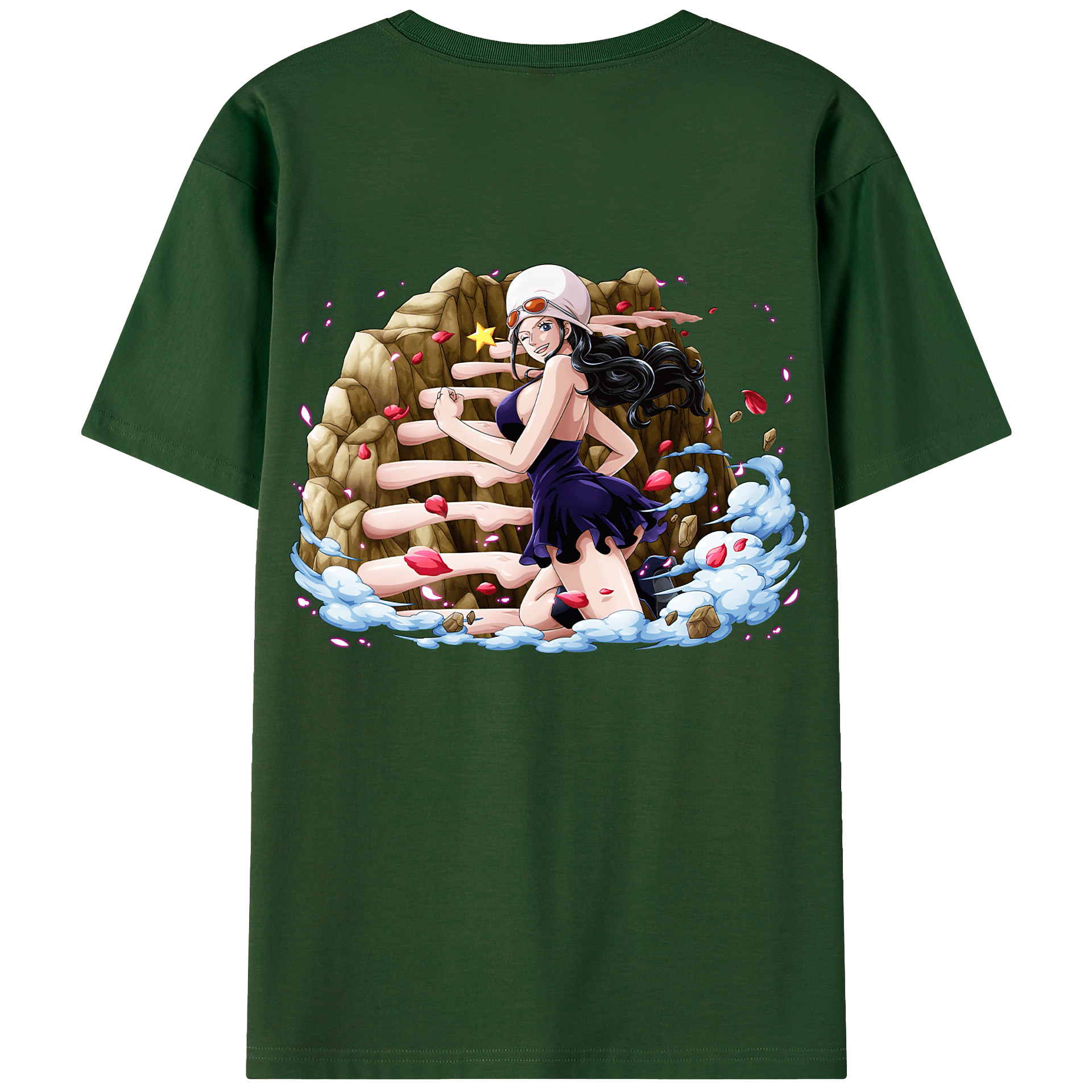 ワンピース ニコ・ロビン ONE PIECE Nico Robin 綿100％半袖Tシャツ（背面プリント）